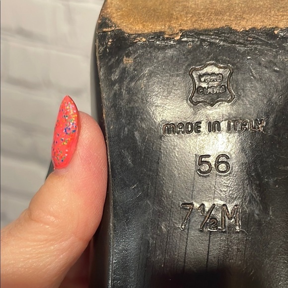 Via Spiga Black Leather Square Toe Mary Jane Heels Sz 7.5 - Picture 6 of 7